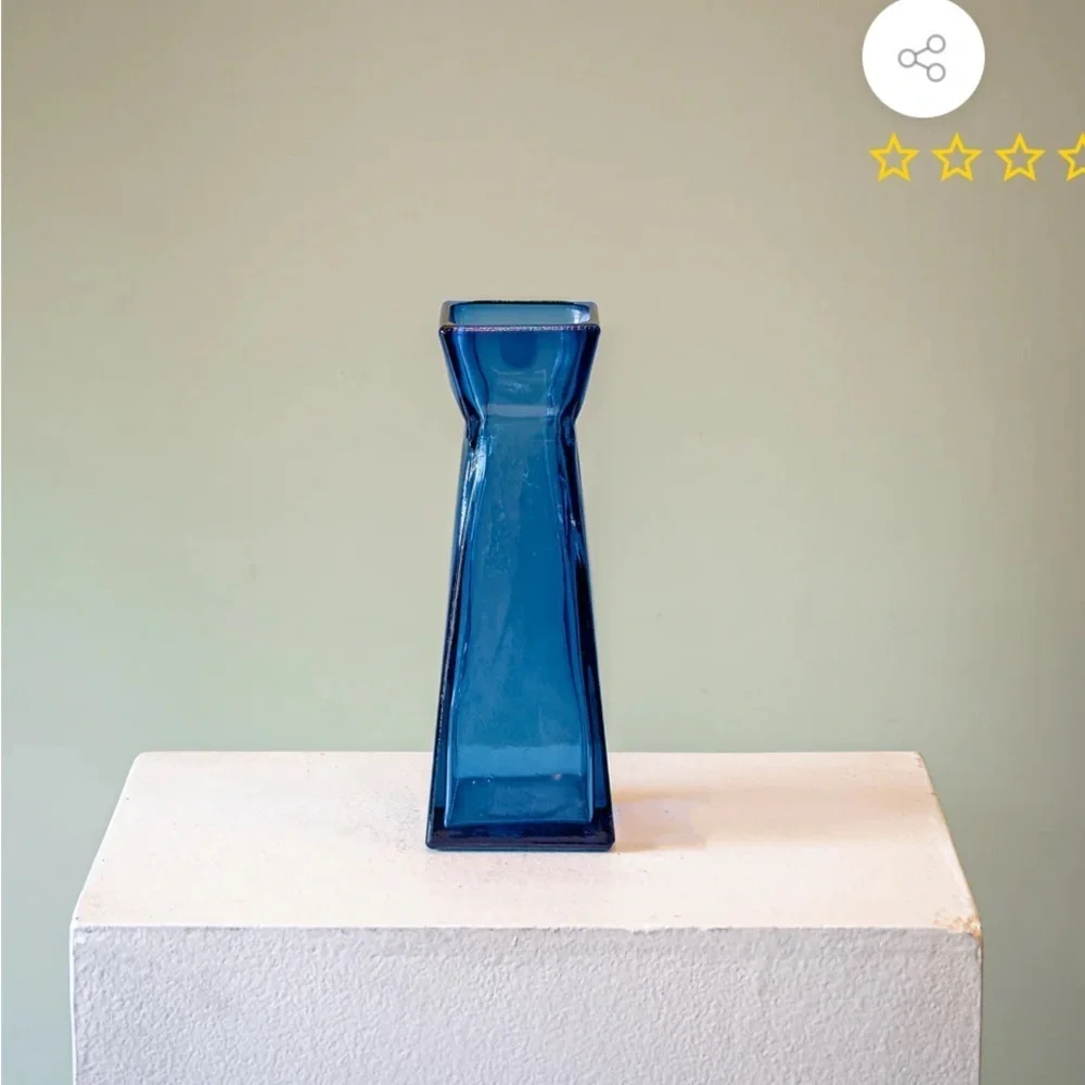 Elegant Blue Glass Vase
